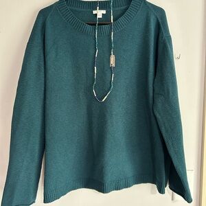 J Jill Women's sweater and necklace
